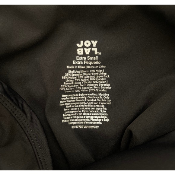 JoyLab Womens Black Active Exercise Dress Built-in Shorts Square Neck XS NEW - Picture 7 of 12